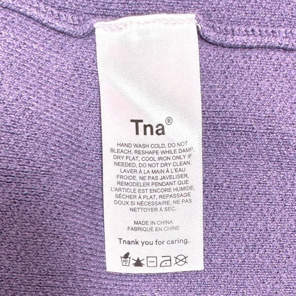 TNA (Aritzia) | Full-zip Cotton Knit Sweater | S | Purple | Athleisure | Casual - Picture 9 of 15